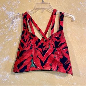 Topshop Chile Pepper Crop Top Tank
